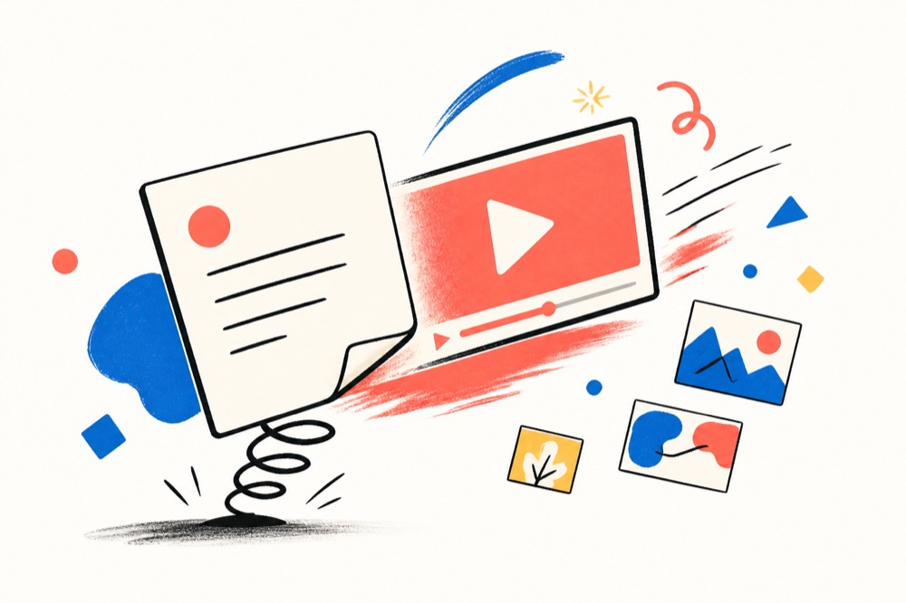 A memo card springing into a playful video